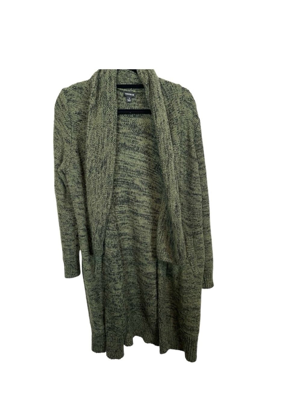 Torrid long line open front cardigan with cowl neck 1X